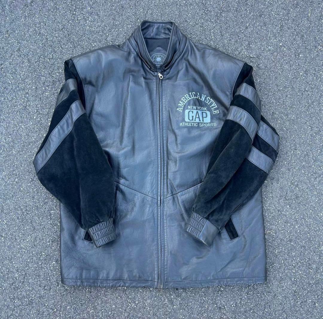 OLD GAP オールドギャップ 本革 ジャケットレザー ロゴ 刺繍