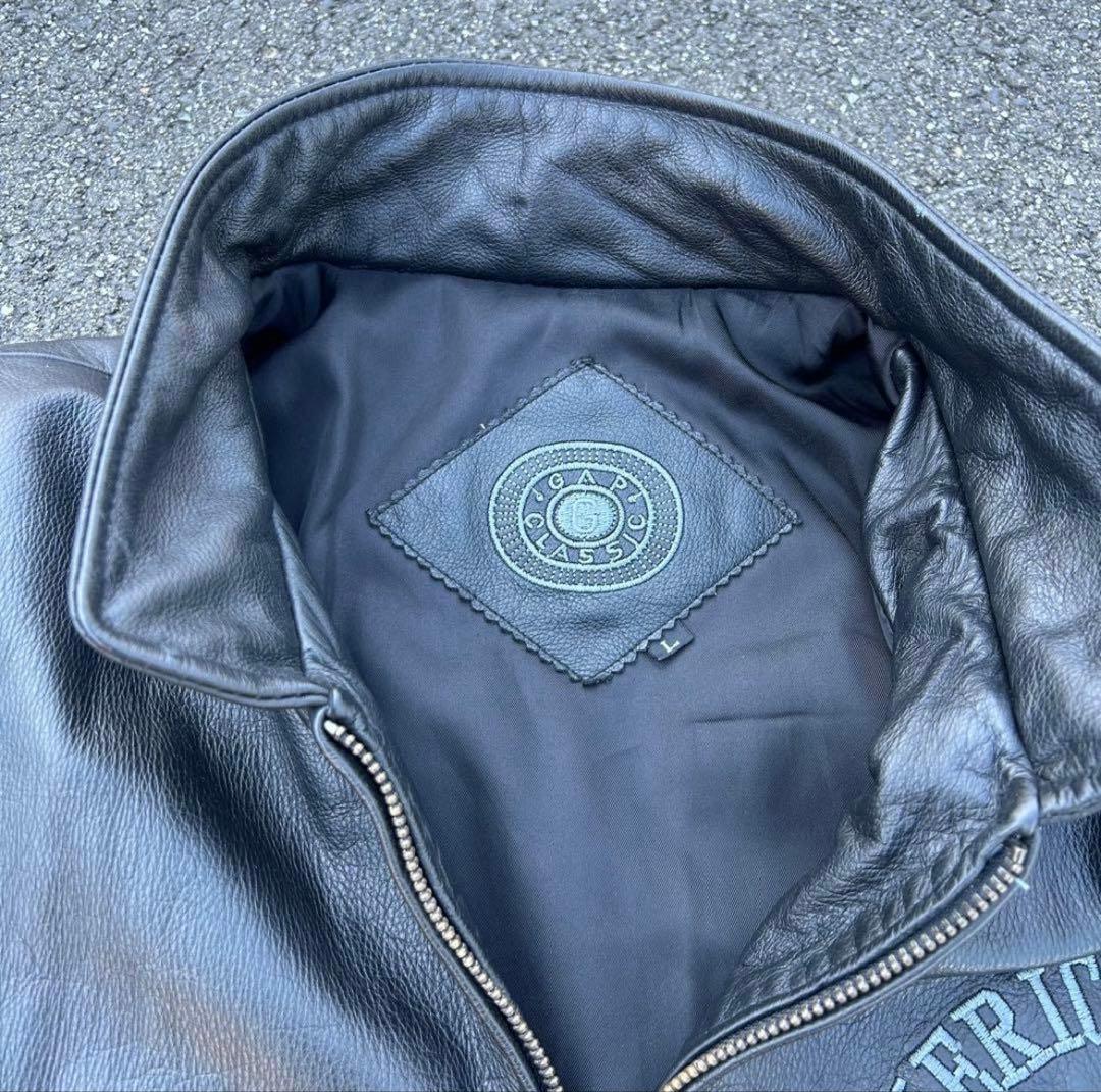 OLD GAP オールドギャップ 本革 ジャケットレザー ロゴ 刺繍