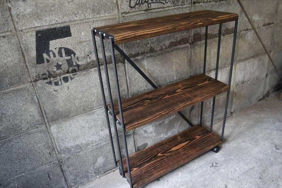 ワゴンラック　アイアンシェルフ　男前インテリア　植物ラック　多肉 0209