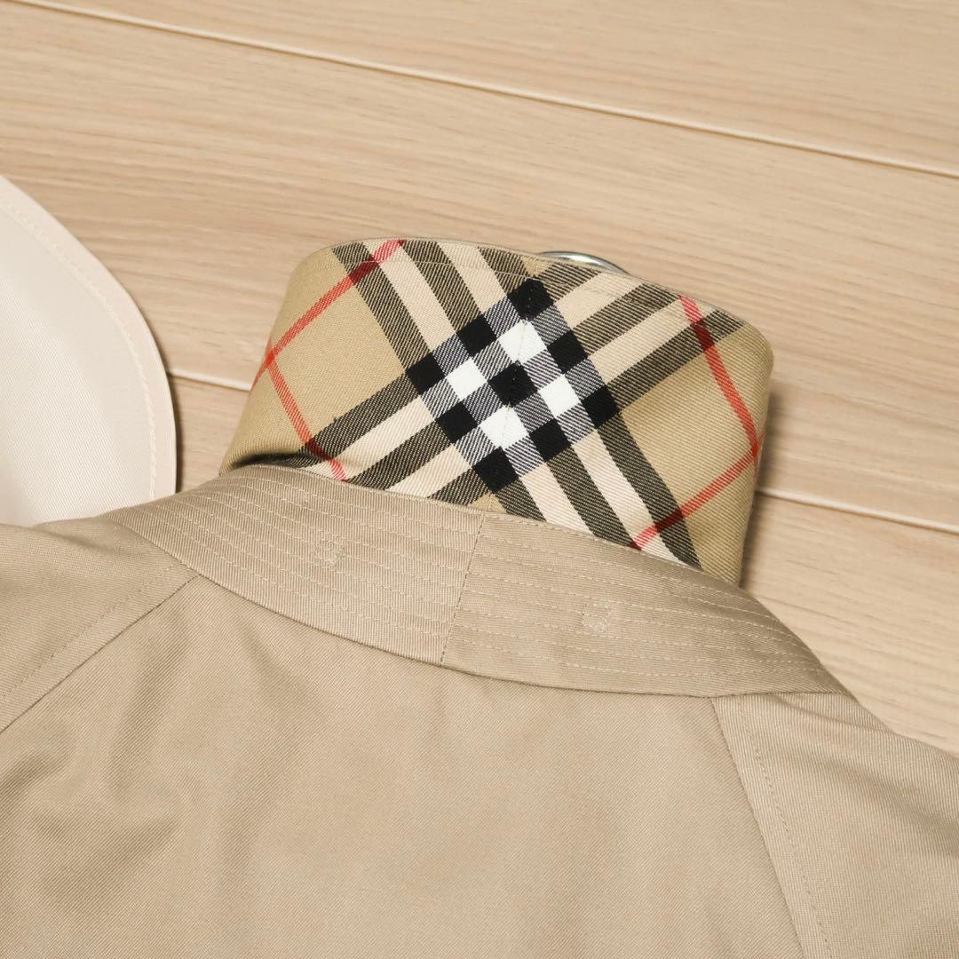極上 ビンテージ バーバリー ステンカラーコート BURBERRY 襟裏チェック