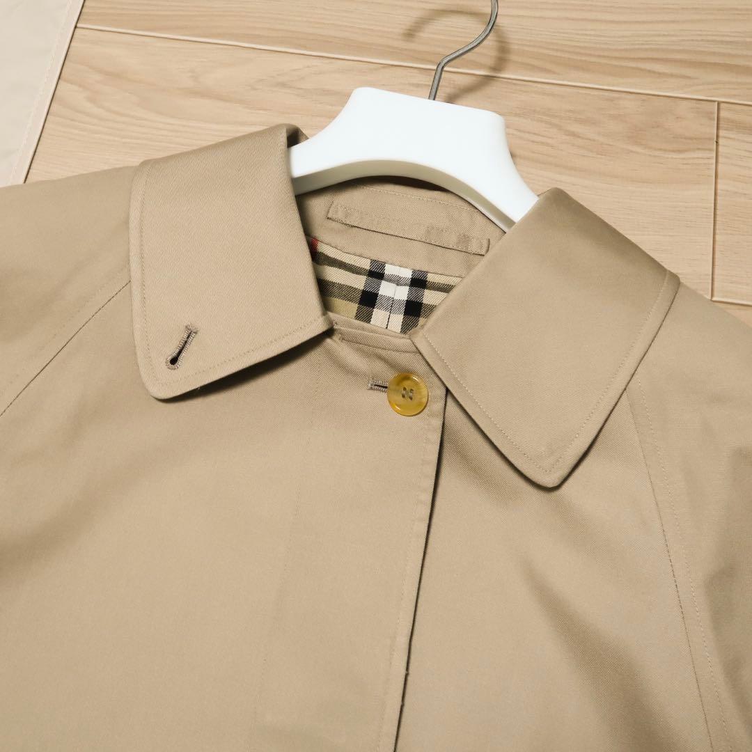 極上 ビンテージ バーバリー ステンカラーコート BURBERRY 襟裏チェック