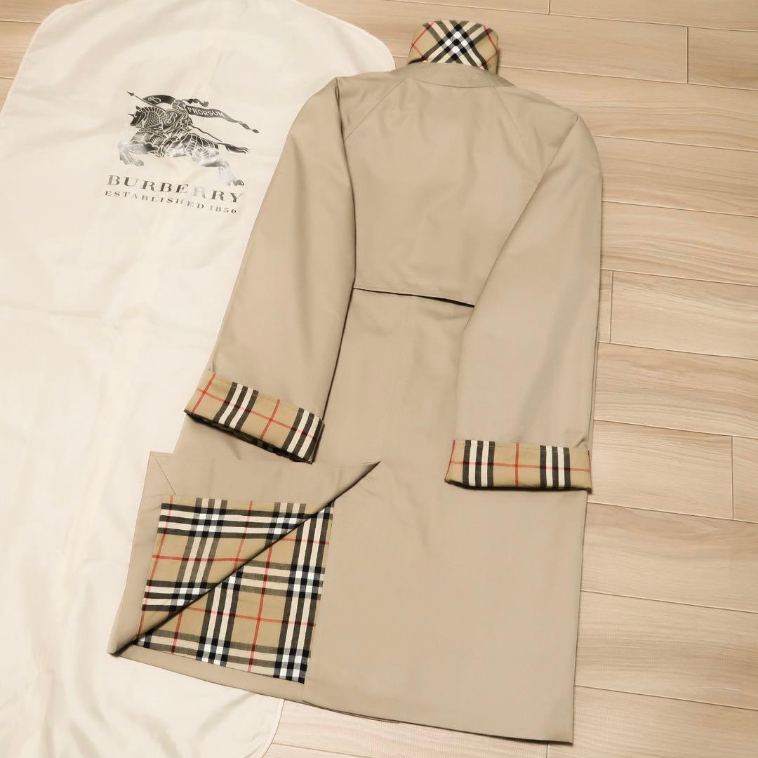 極上 ビンテージ バーバリー ステンカラーコート BURBERRY 襟裏チェック