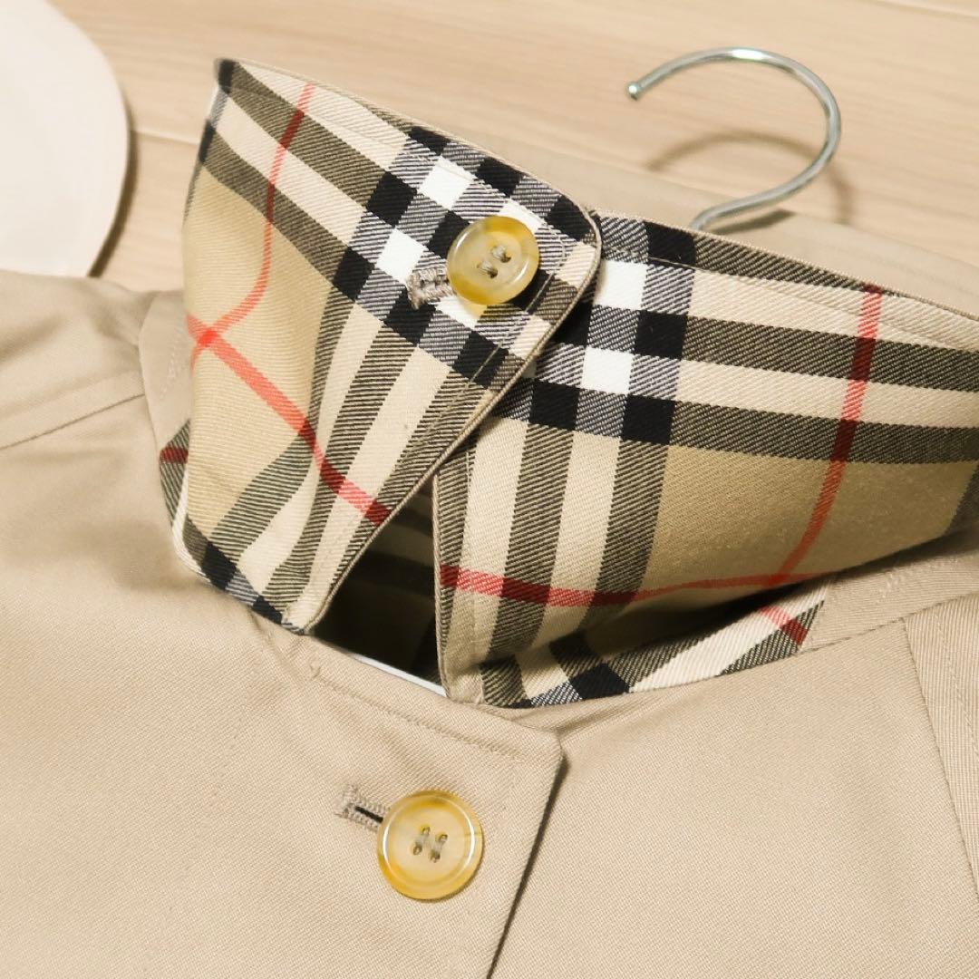極上 ビンテージ バーバリー ステンカラーコート BURBERRY 襟裏チェック