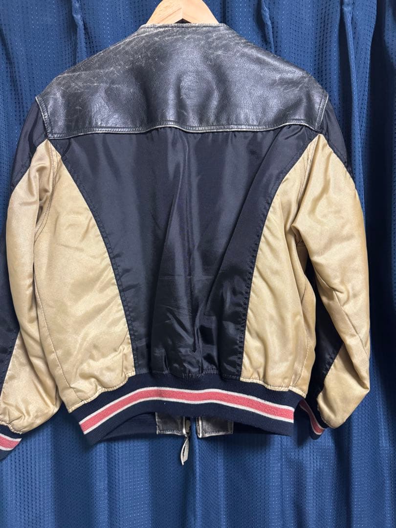 Pole Position ボンバージャケット 黒/ベージュ/赤