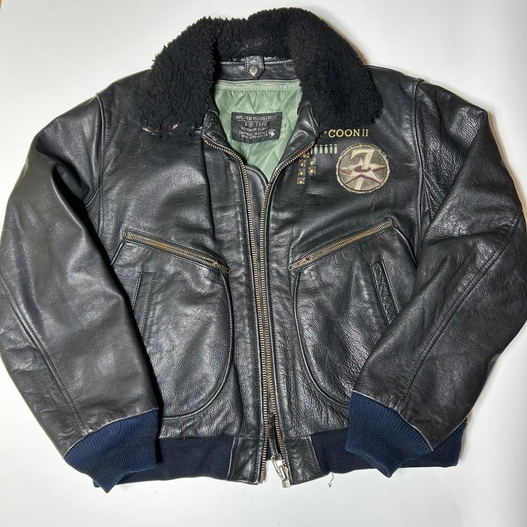 ウィルカーインダストリーズ　80s フライトジャケット　レザー B-37