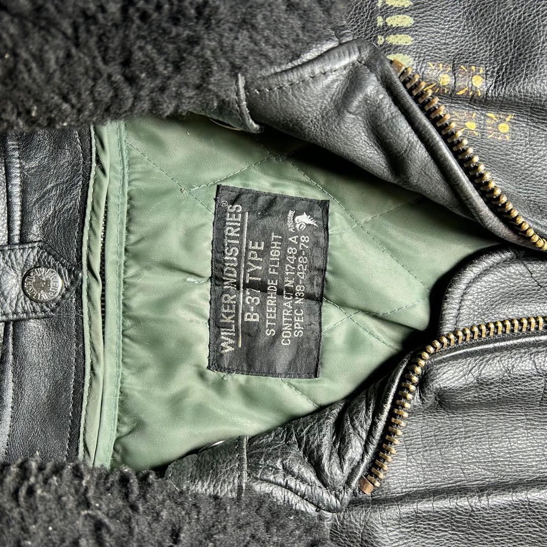 ウィルカーインダストリーズ　80s フライトジャケット　レザー B-37