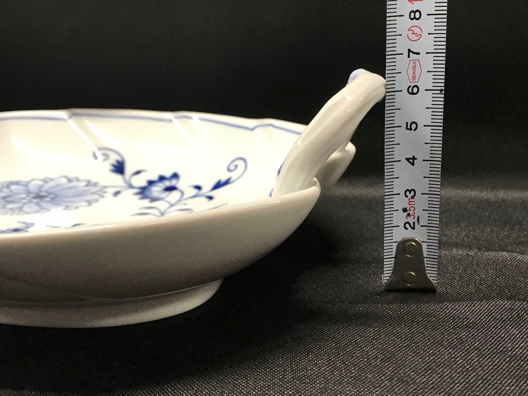 【美品】meissen マイセン　ブルーオニオン　リーフディッシュ　プレート