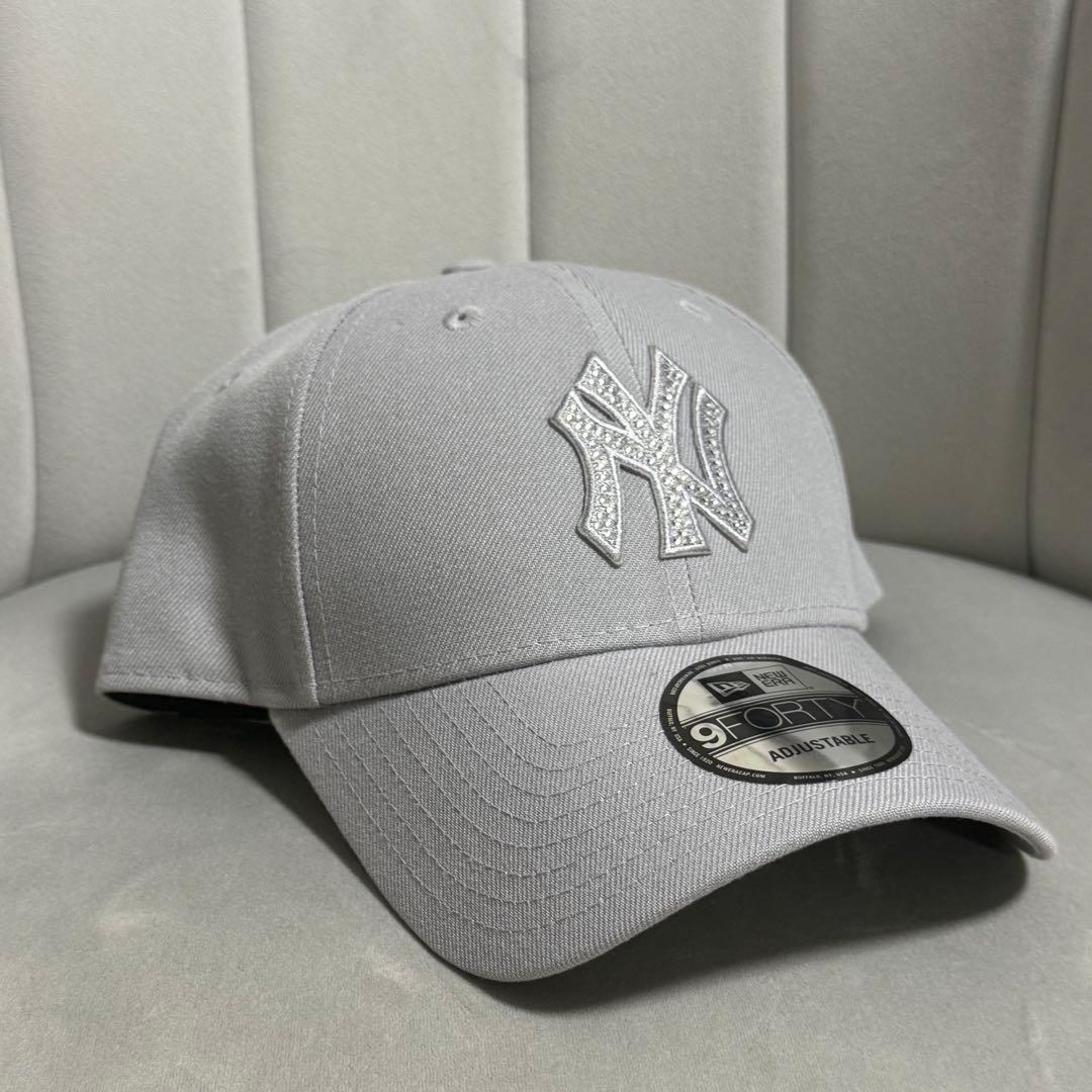 New Era 9FORTY Rhinestone ラインストーン グレー