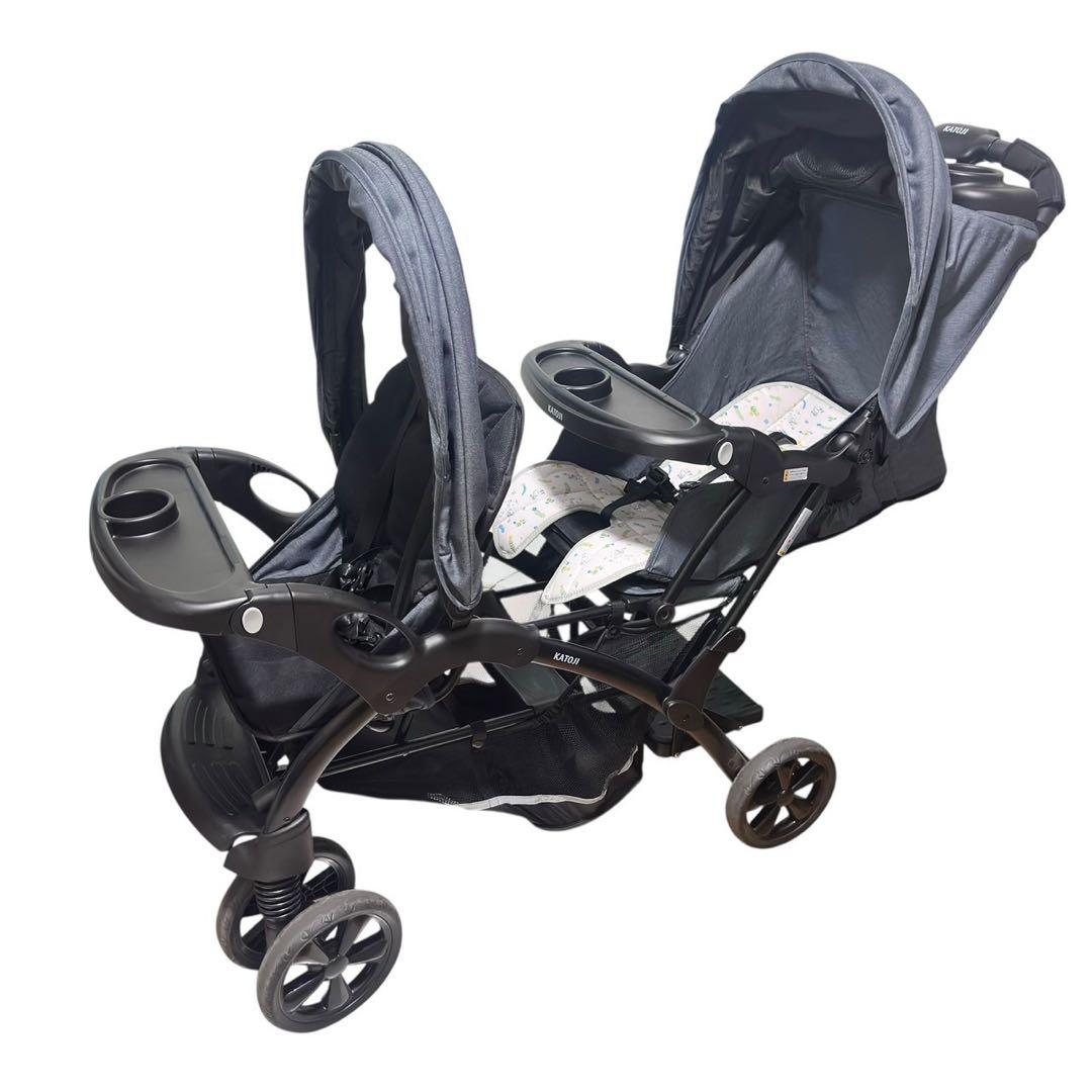 KATOJI カトージ 2人でゴーDX ベビーカー 新品レインカバー付き