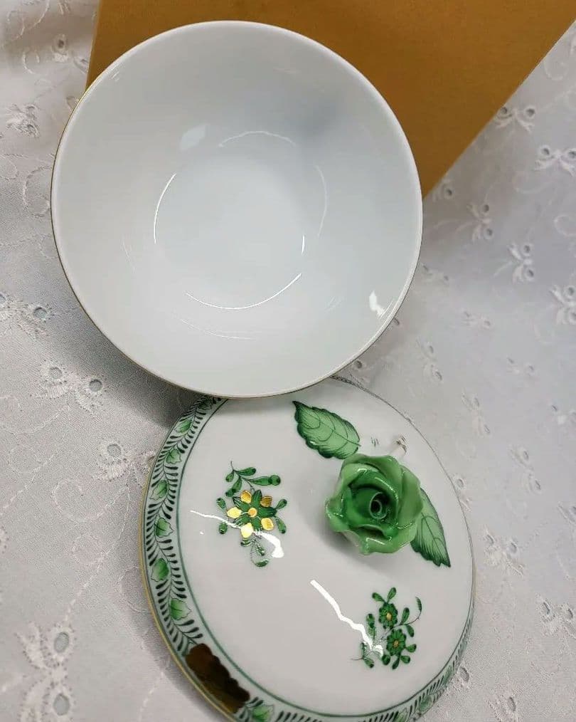 未使用✨高級✨ヘレンド インドの華 蓋付きボウル 小物入れ 箱