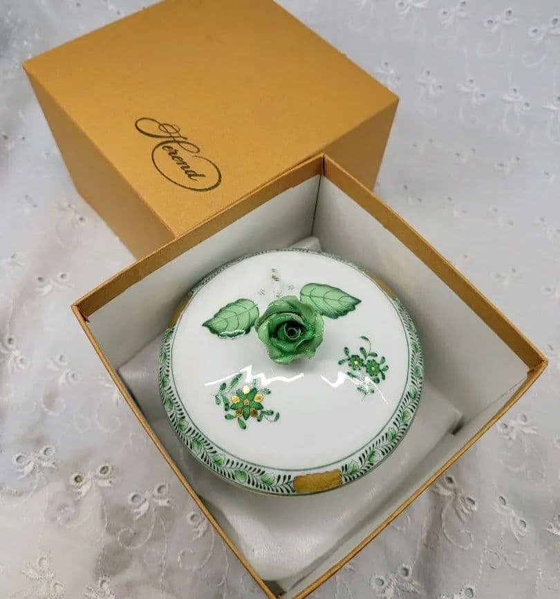 未使用✨高級✨ヘレンド インドの華 蓋付きボウル 小物入れ 箱