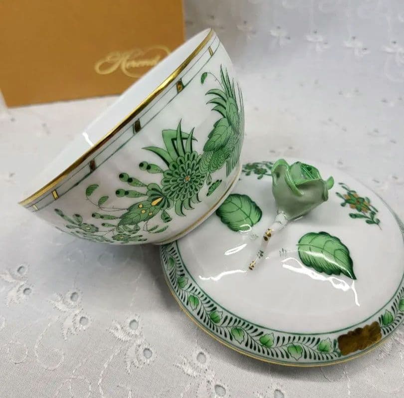 未使用✨高級✨ヘレンド インドの華 蓋付きボウル 小物入れ 箱