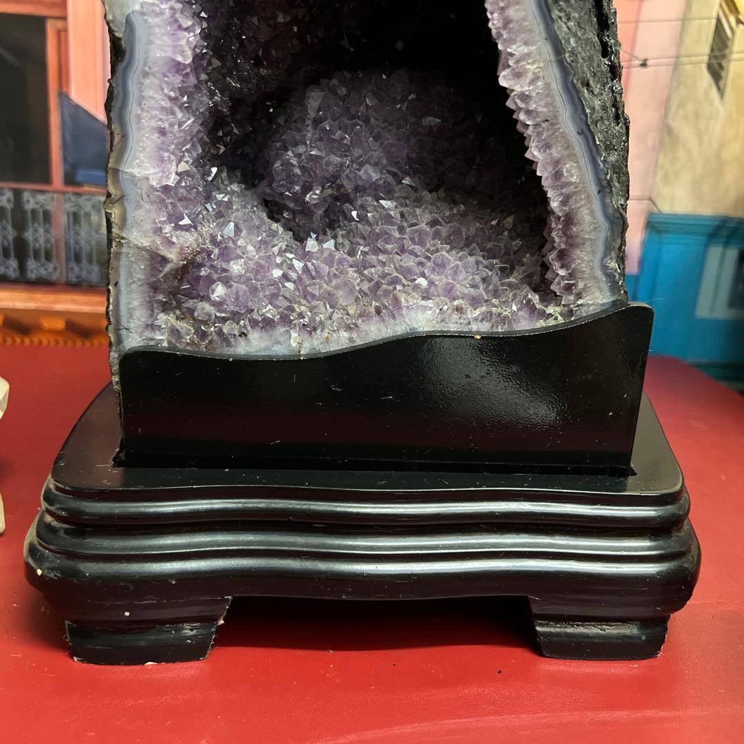 タイムセール！鑑別書付  アメジストドーム 国際パワーストーン協会