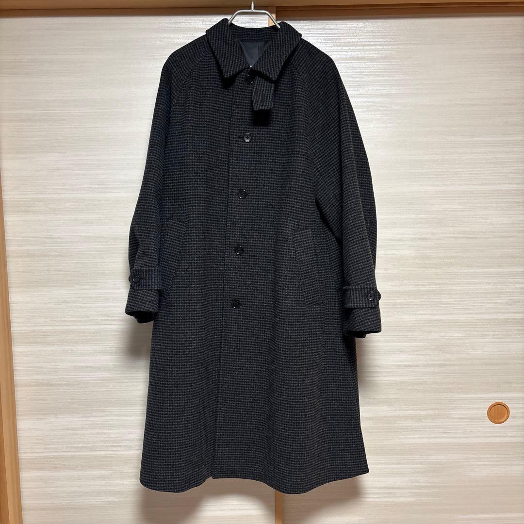 ジャーナルスタンダード　コート　S140メリノウール　チェック　黒　グレー　L