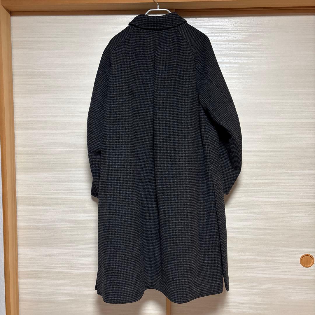 ジャーナルスタンダード　コート　S140メリノウール　チェック　黒　グレー　L