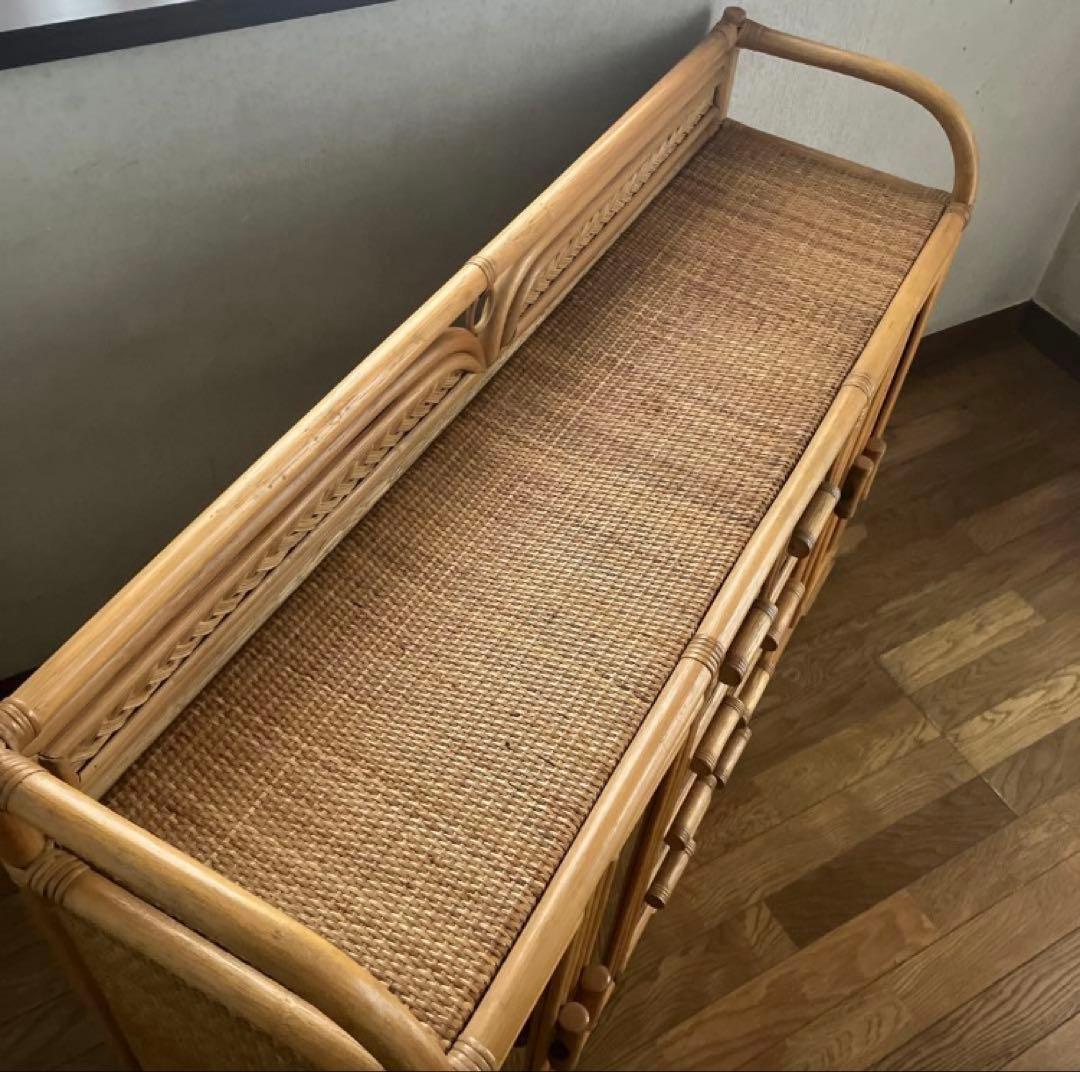 ラタン ガラスキャビネット