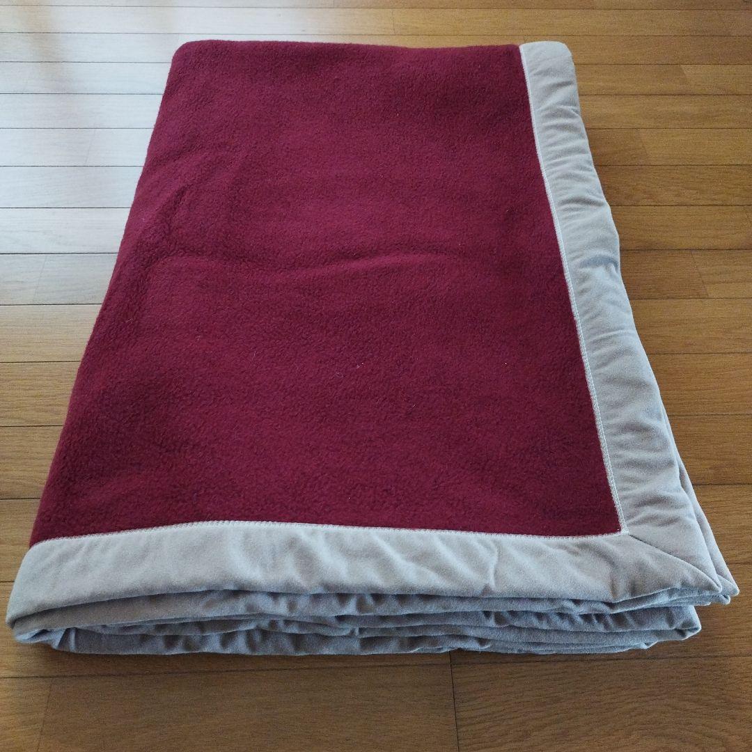 ビキューナ 毛布（希少）薄茶＆えんじ色