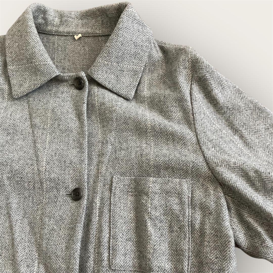 muji labo ムジラボ ウール混ロングコート Mグレー