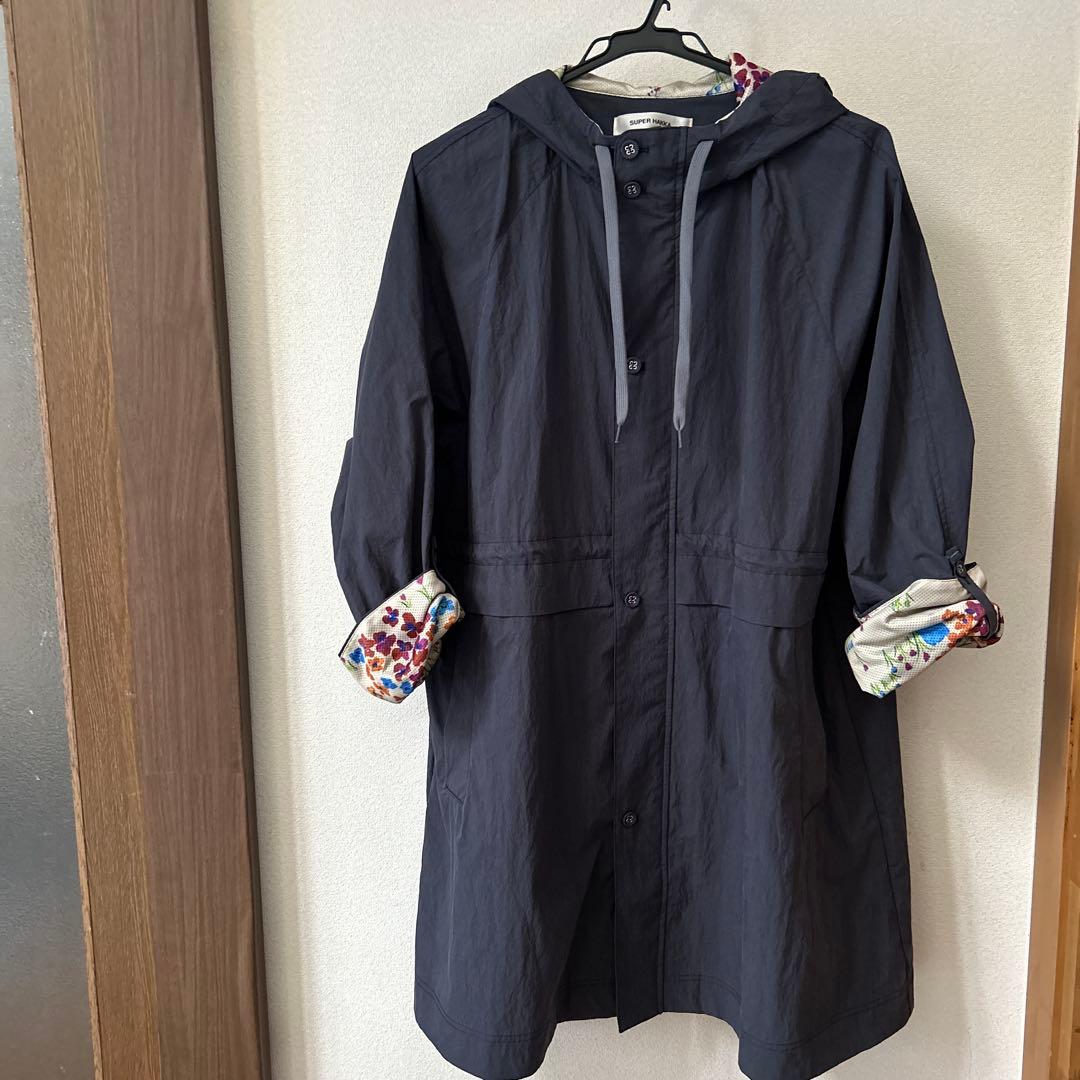 SUPER HAKKA フード付きネイビーコート