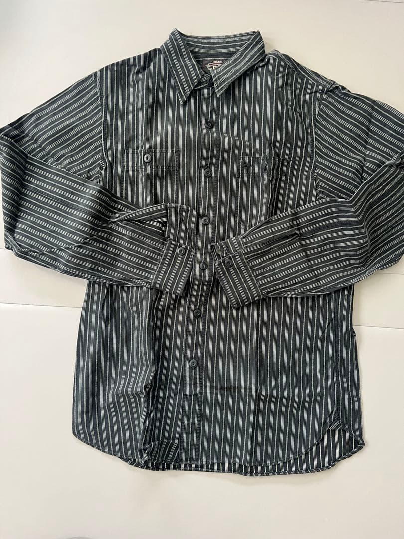RRL ダブルアールエル 長袖ストライプシャツ ボタン
