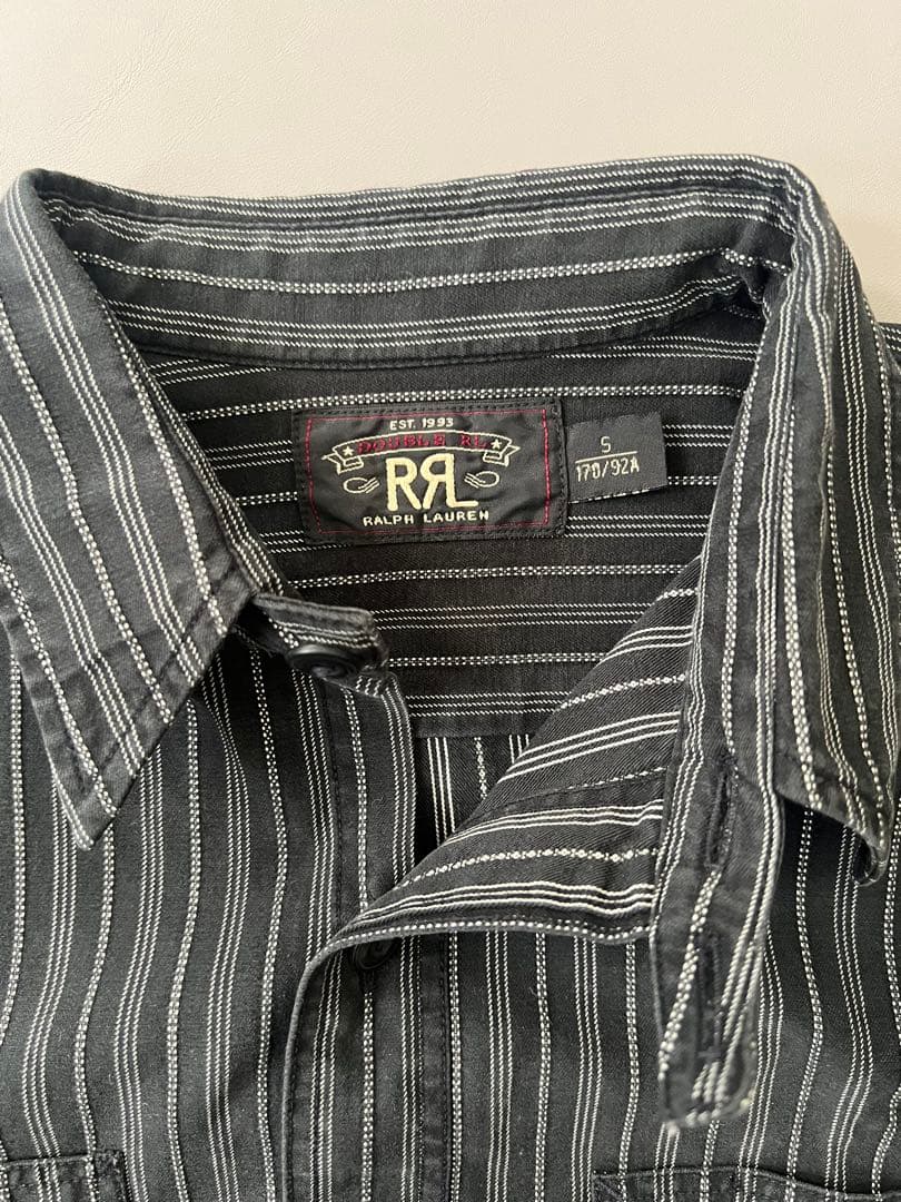 RRL ダブルアールエル 長袖ストライプシャツ ボタン