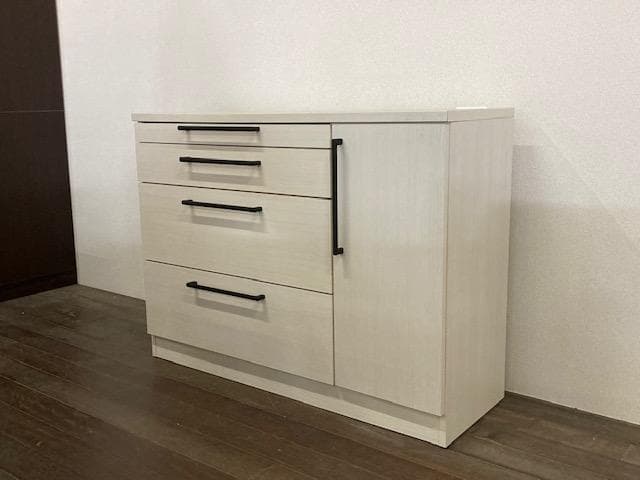 カウンター　キッチン　国産　レンジ台　収納　ホワイト　120　新品