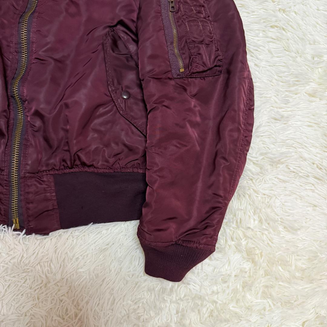 【レア】希少カラー★80s旧タグ USA製 ALPHA MA-1 ボルドー M