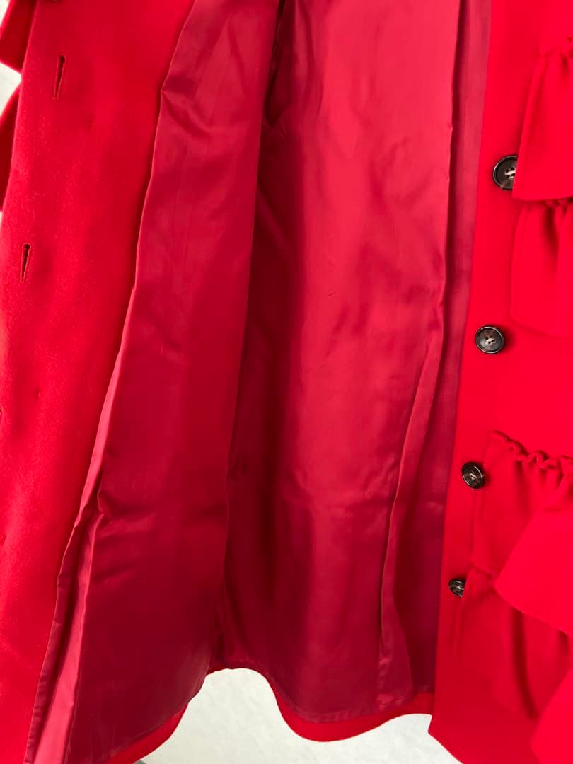 【新品】BORDERS at BALCONY ラッフル　フリルコート 赤　レッド