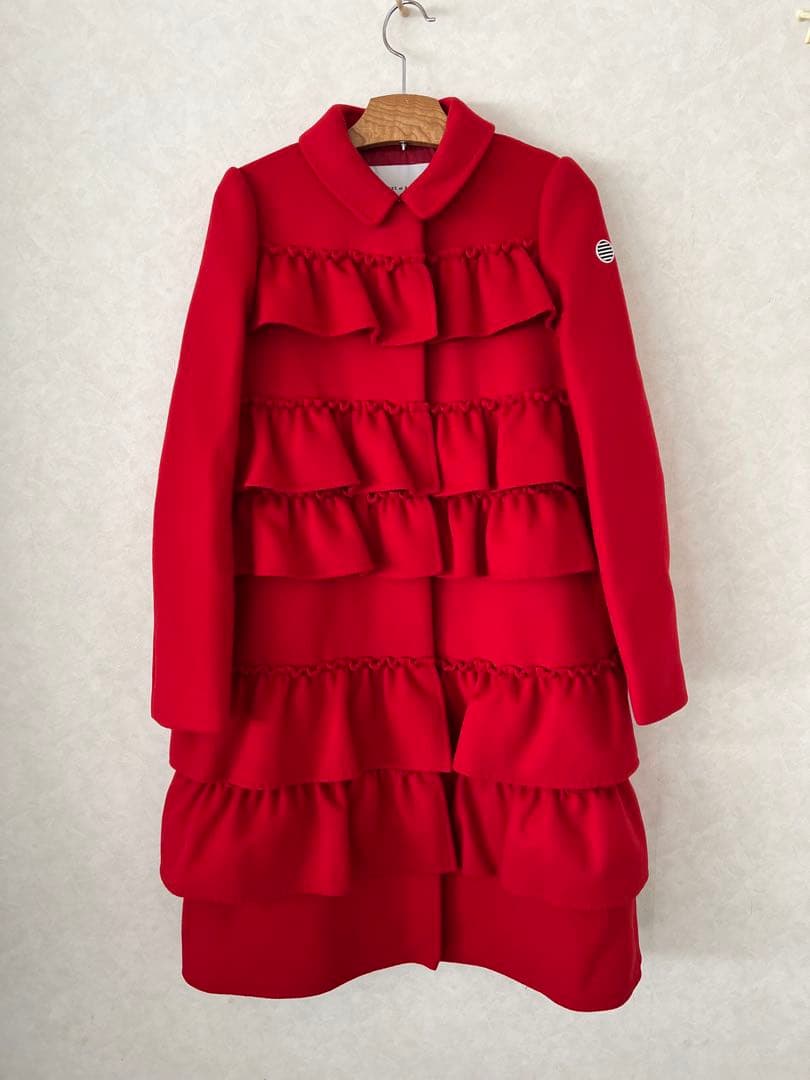 【新品】BORDERS at BALCONY ラッフル　フリルコート 赤　レッド