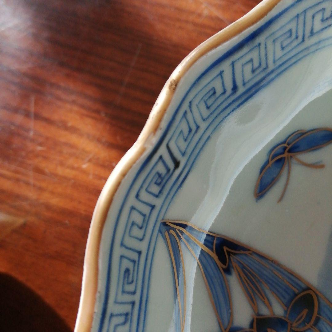 伊万里　染付蝶文膾皿　19枚　15cm　明治～大正期