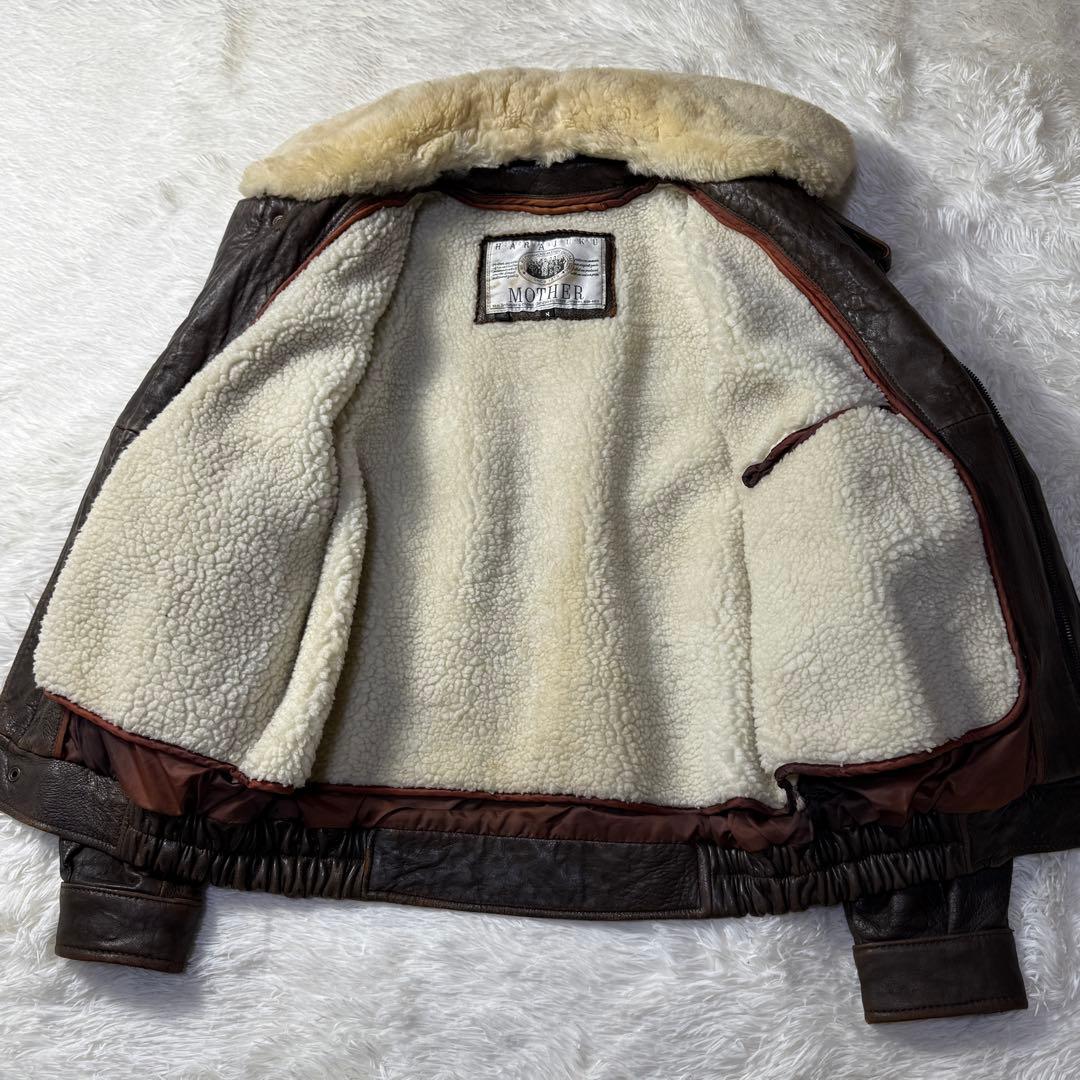 【90s】G-1 ラムレザー フライトジャケット L 襟ボア・ライナー付き完品