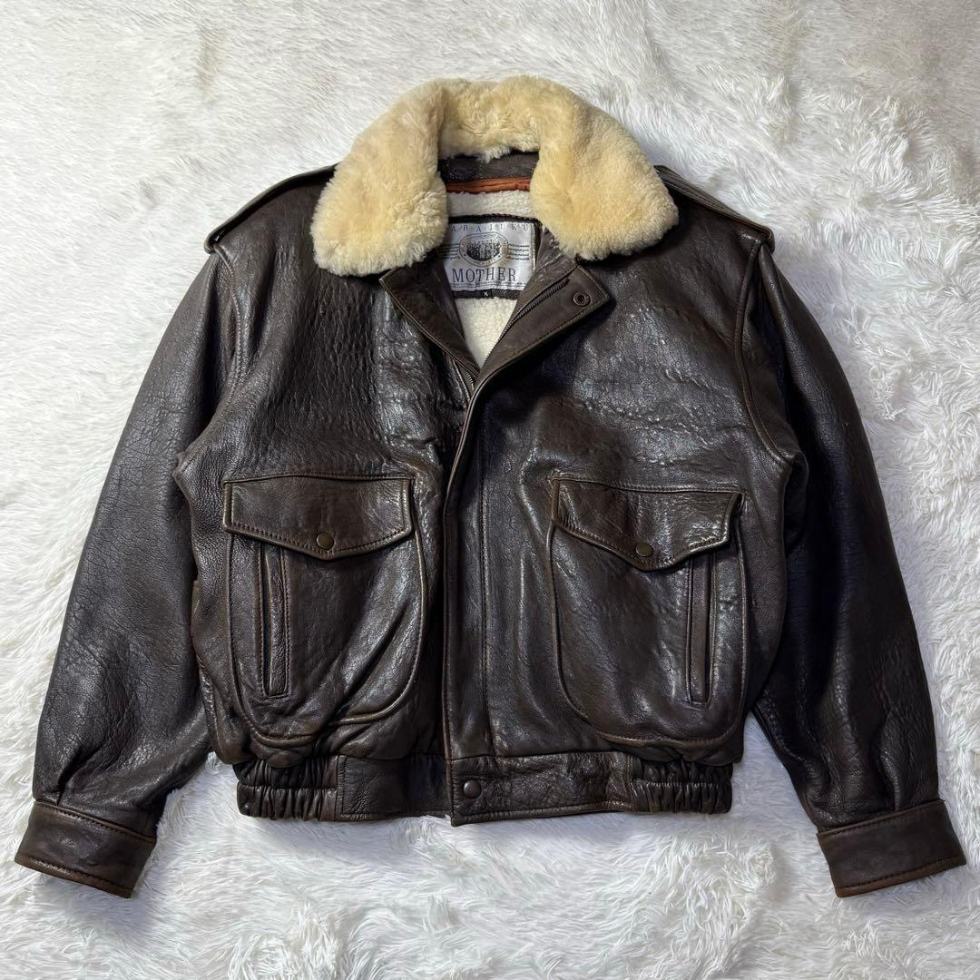 【90s】G-1 ラムレザー フライトジャケット L 襟ボア・ライナー付き完品