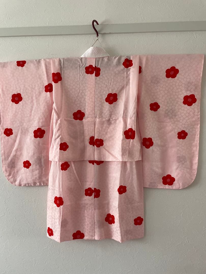 七五三　7歳　正絹　色無地　お着物セット