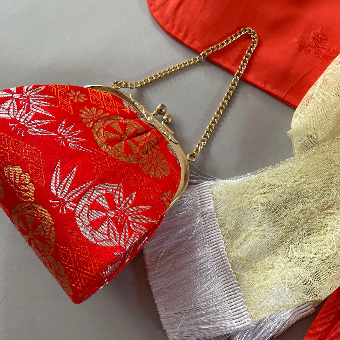 七五三　7歳　正絹　色無地　お着物セット