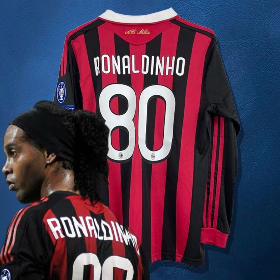 【新品】オーセンティックパッチ付き　ロナウジーニョ 80 L ACミラン　長袖
