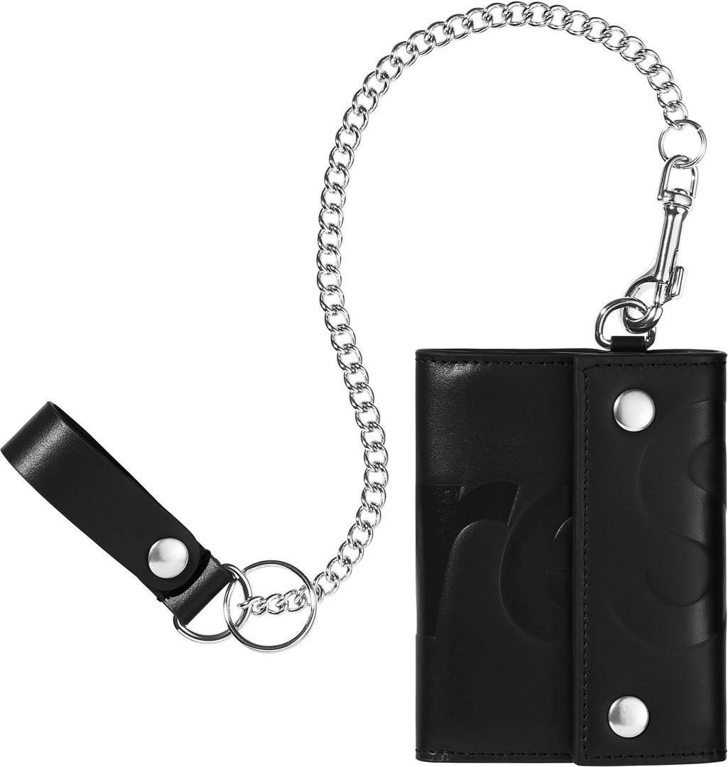 小物 Supreme Leather Chain Wallet Black