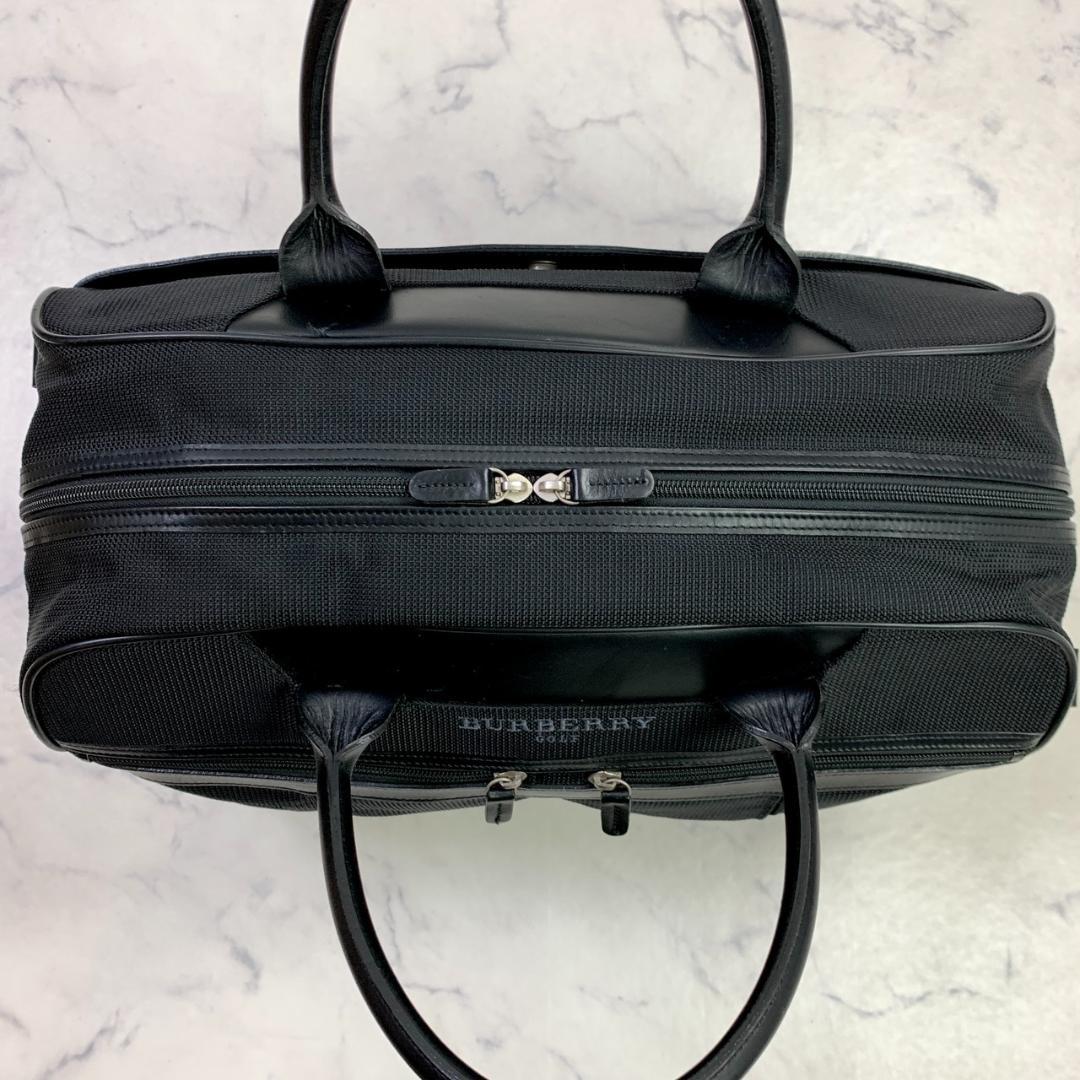 バーバリーゴルフ 2way ボストンバッグ ブラック ロゴ　大容量