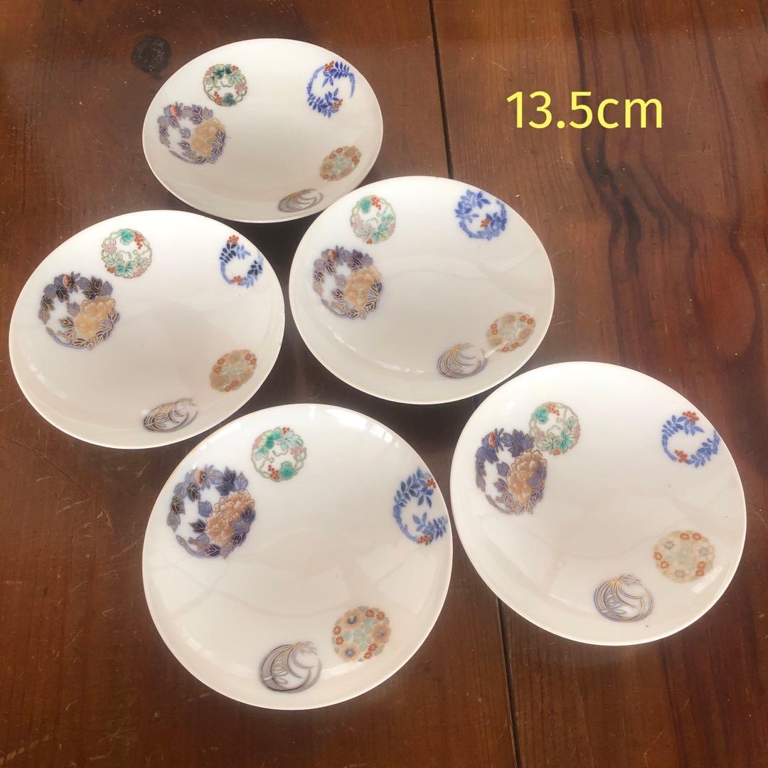 深川製磁 染錦花丸紋 小皿 小鉢 金彩 小付 銘々皿 盛皿 取皿 オールド深川