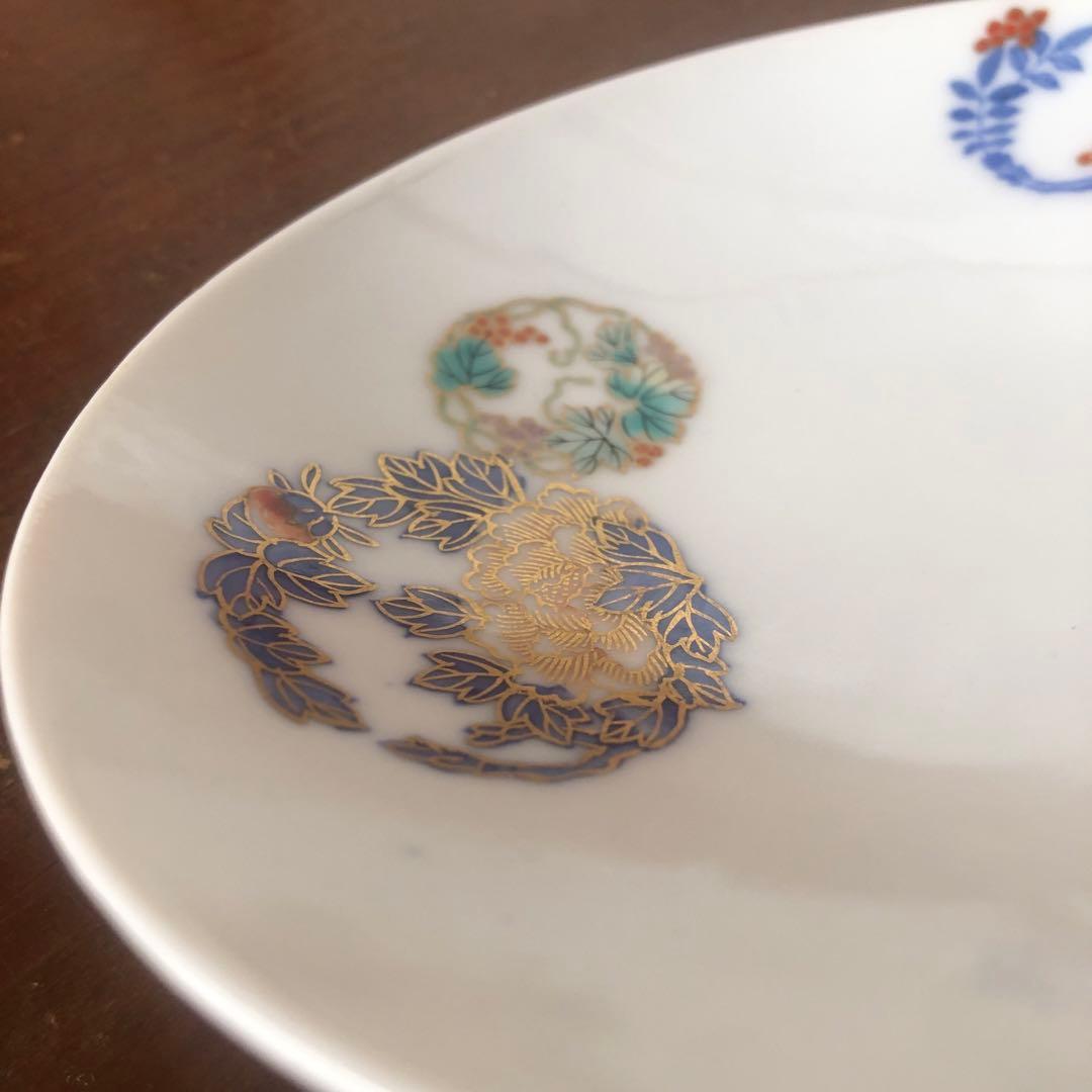 深川製磁 染錦花丸紋 小皿 小鉢 金彩 小付 銘々皿 盛皿 取皿 オールド深川