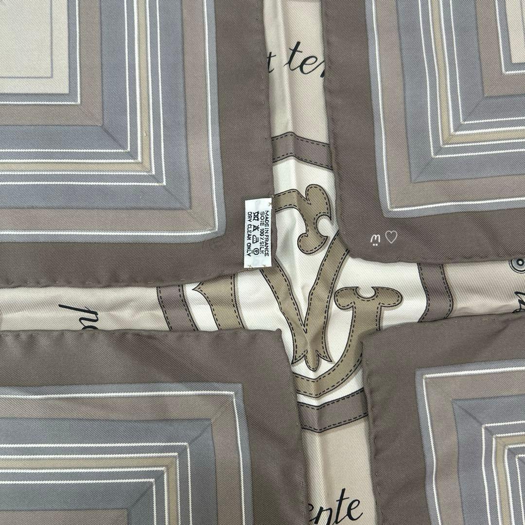 HERMESエルメス　カレ90　馬着　シルクスカーフ　グレージュ　ホースモチーフ