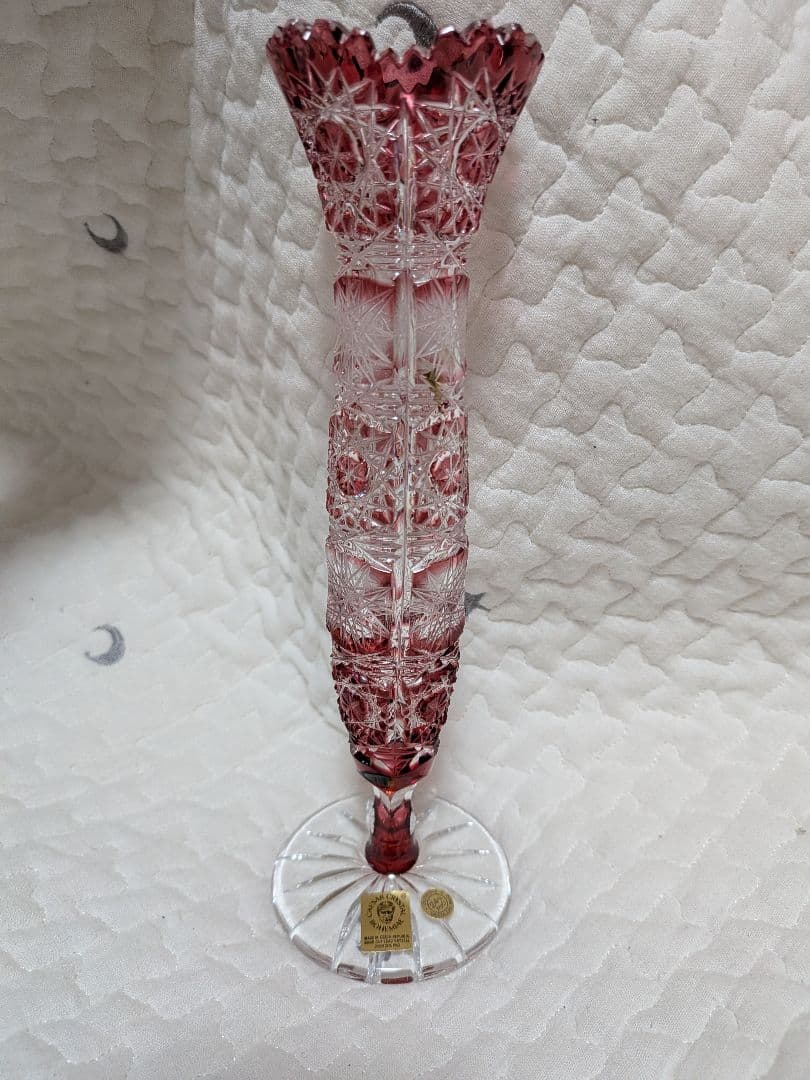 ✩ボヘミアクリスタル✩切子　フラワーベース✩