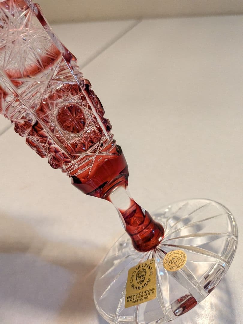 ✩ボヘミアクリスタル✩切子　フラワーベース✩