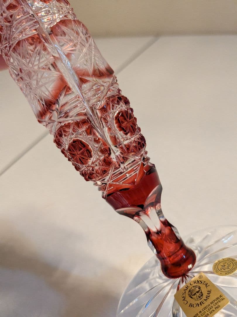 ✩ボヘミアクリスタル✩切子　フラワーベース✩