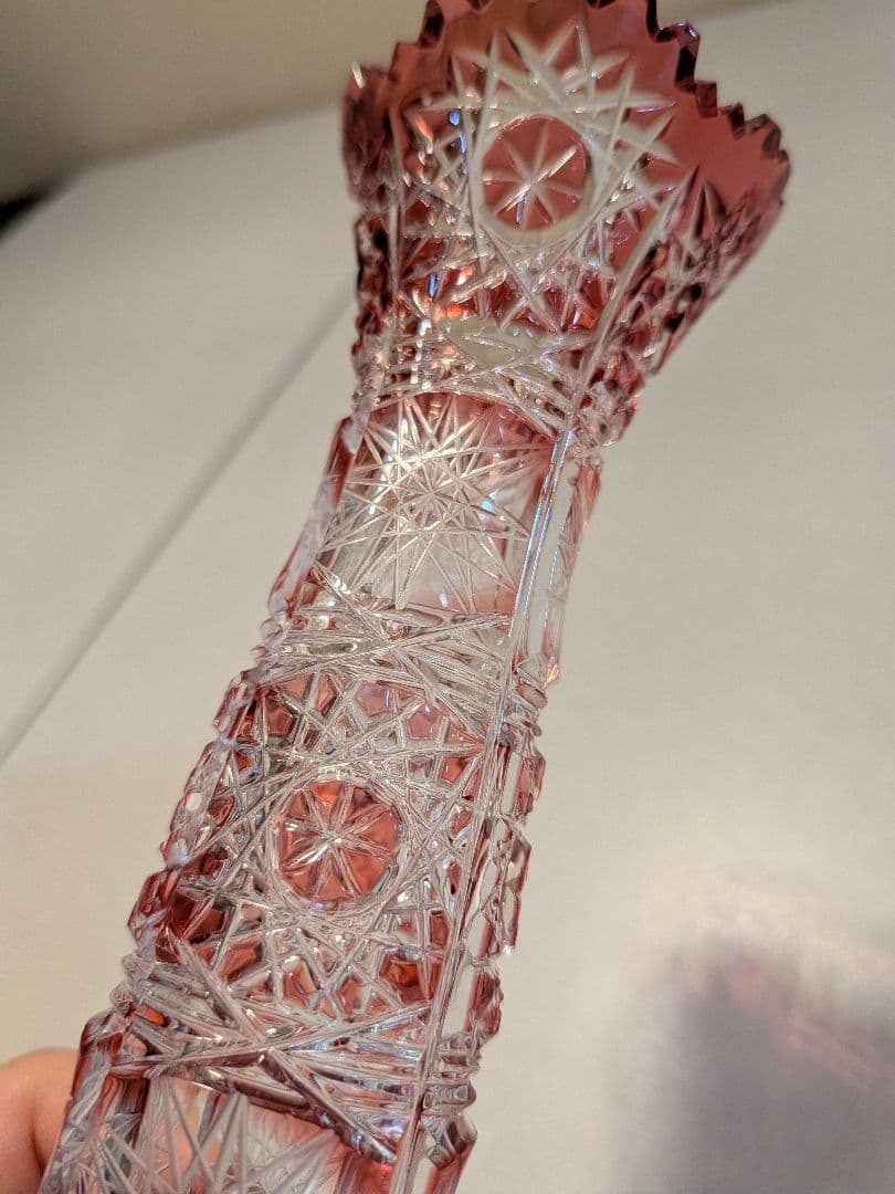✩ボヘミアクリスタル✩切子　フラワーベース✩