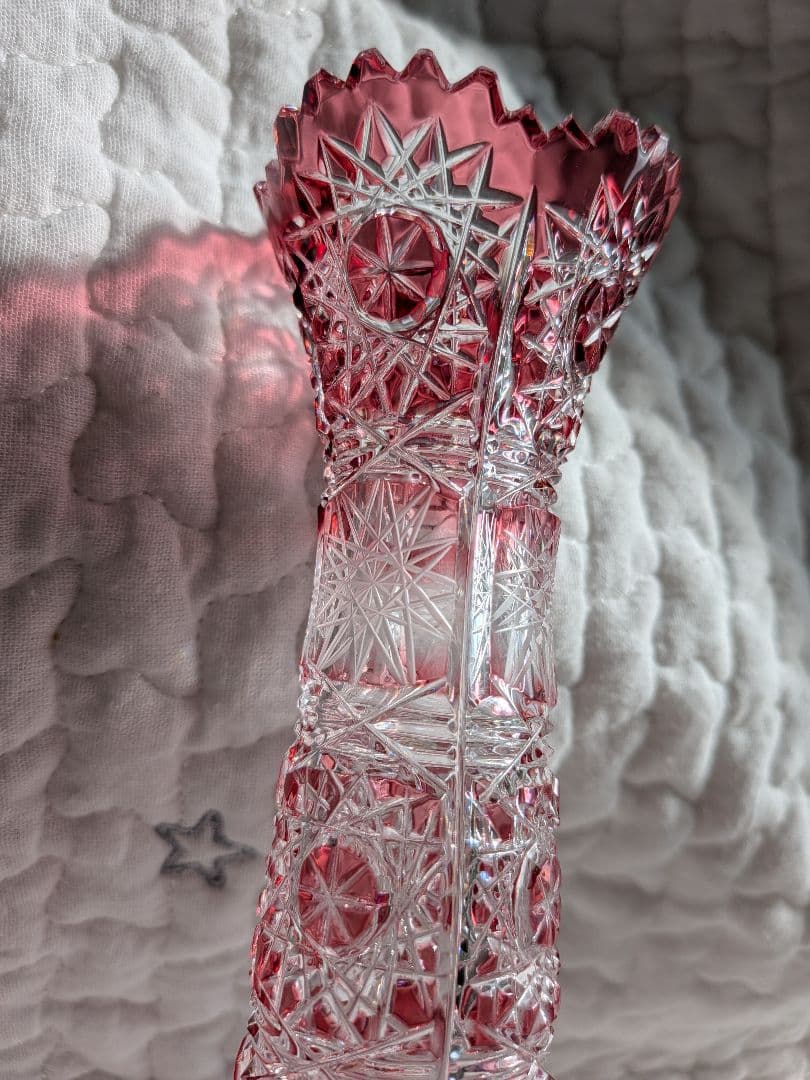 ✩ボヘミアクリスタル✩切子　フラワーベース✩