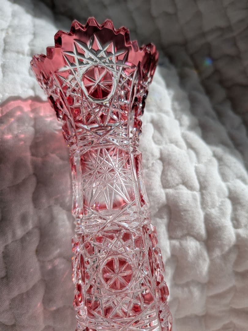 ✩ボヘミアクリスタル✩切子　フラワーベース✩