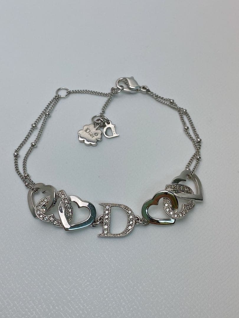 美品 クリスチャンディオール ハート&Dロゴ ブレスレット