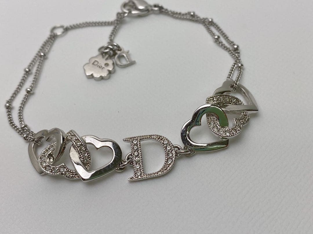 美品 クリスチャンディオール ハート&Dロゴ ブレスレット