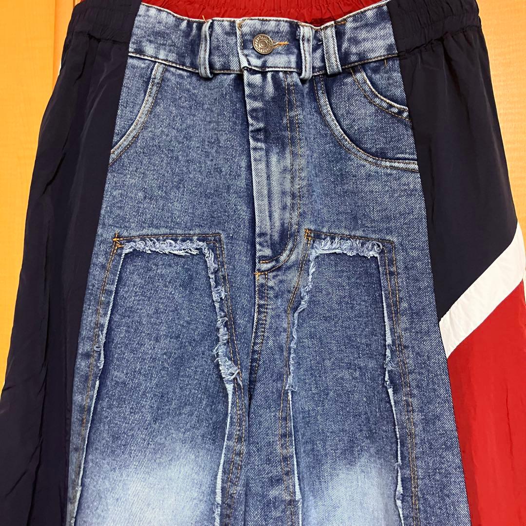 Three Four Time スリーフォータイム サイドスイッチデニムパンツ