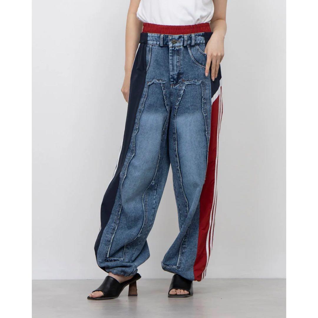 Three Four Time スリーフォータイム サイドスイッチデニムパンツ